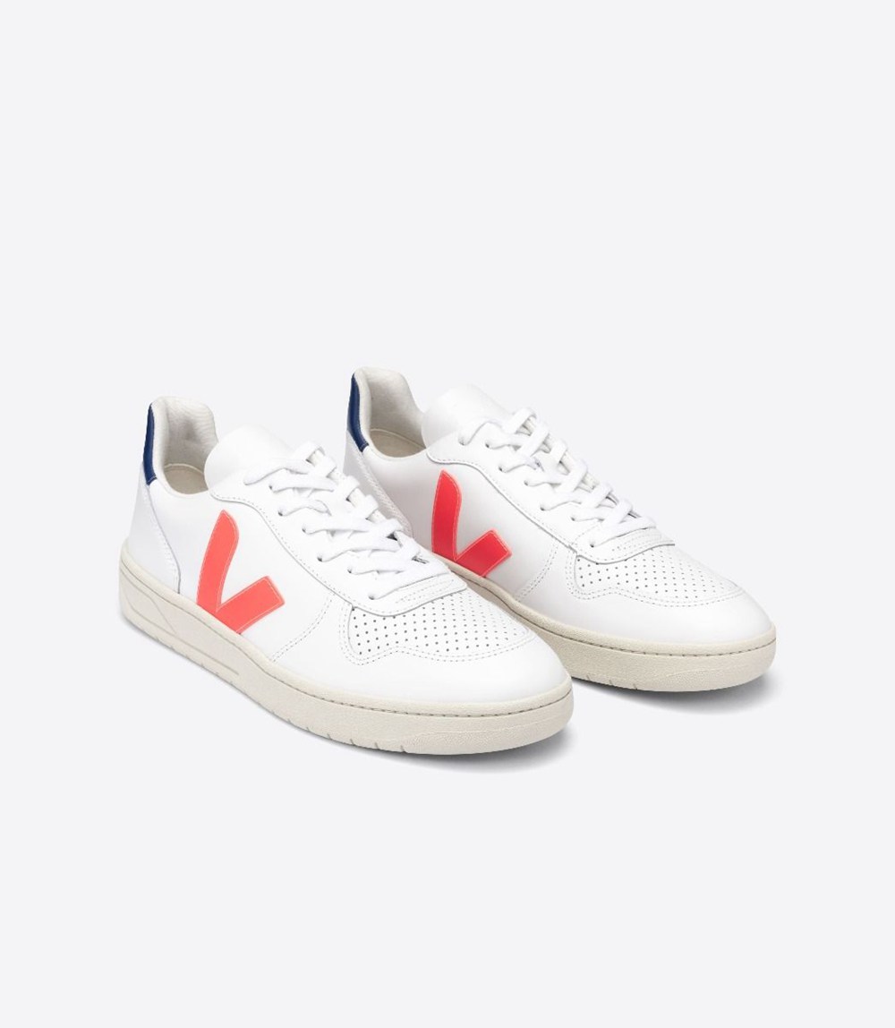 Veja Sneakers Barbati - V-10 Piele - Albi/Portocalii - 6341927-NI